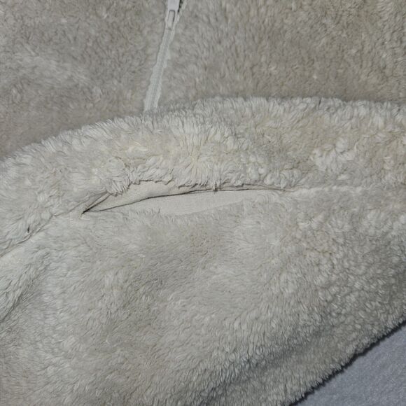 VICTORIA SECRET Beige Sherpa Fleece Zip Up W/ Pockets Long Sleeve Teddy - Picture 6 of 7